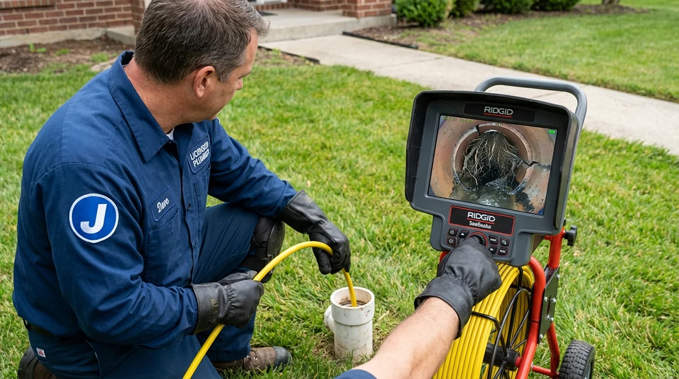 Sewer camera inspection being performed by Johns Plumbing LLC in Cloverport